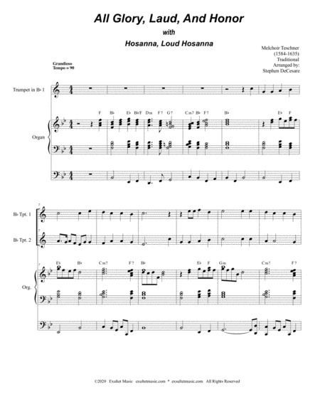 All Glory Laud And Honor With Hosanna Loud Hosanna Duet For Bb Trumpet Page 2