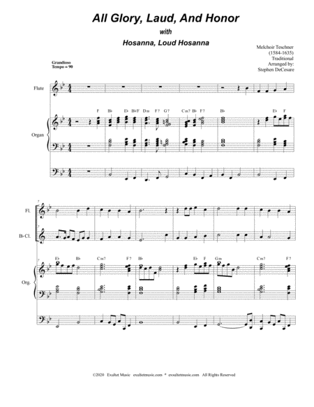 All Glory Laud And Honor With Hosanna Loud Hosanna Duet For Flute And Bb Clarinet Page 2