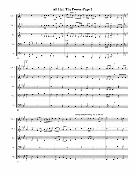 All Hail The Power Of Jesus Name Coronation For Brass Quintet Page 2