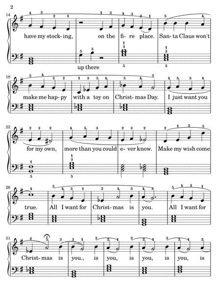 All I Want For Christmas Is You Late Elementary Early Intermediate Chording Arrangement Page 2
