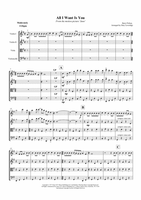 All I Want Is You Barry Polisar Juno String Quartet Page 2