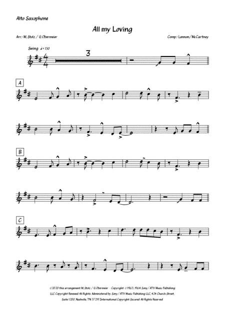 All My Loving Arranged For Alto Saxophone In Swing Page 2