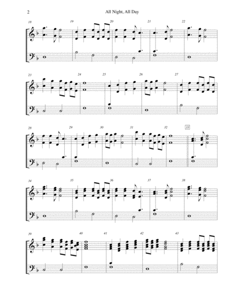 All Night All Day For 3 Octave Handbell Choir Page 2