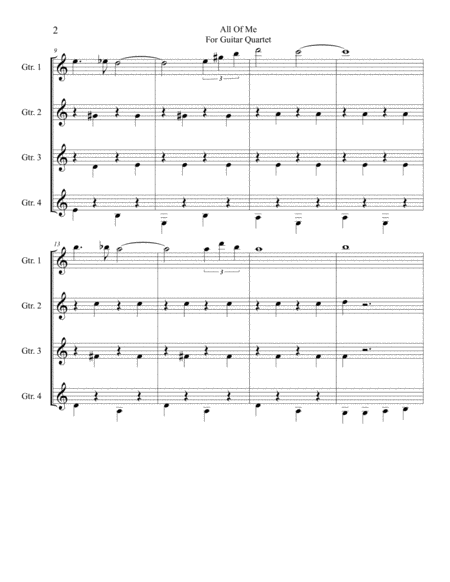 All Of Me For Guitar Quartet Page 2