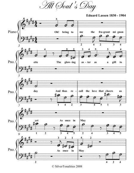 All Souls Day Beginner Piano Sheet Music Page 2