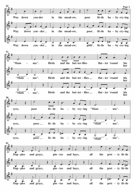 All The Pretty Little Horses Ssa A Cappella Page 2