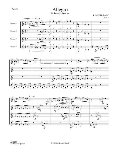 Allegro Quartet For Trumpets Page 2