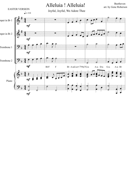 Alleluia Alleluia Joyful Joyful Beethoven 9th Brass Page 2