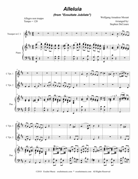 Alleluia From Exsultate Jubilate Duet For C Trumpet Page 2