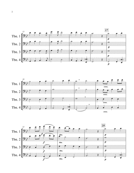 Alleluia From The Christmas Oratorio For 4 Trombones Page 2