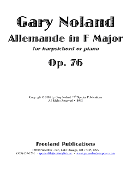 Allemande For Harpsichord Op 76 Page 2