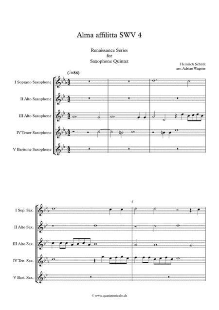 Alma Affilitta Swv 4 Heinrich Schtz Saxophone Quintet Arr Adrian Wagner Page 2