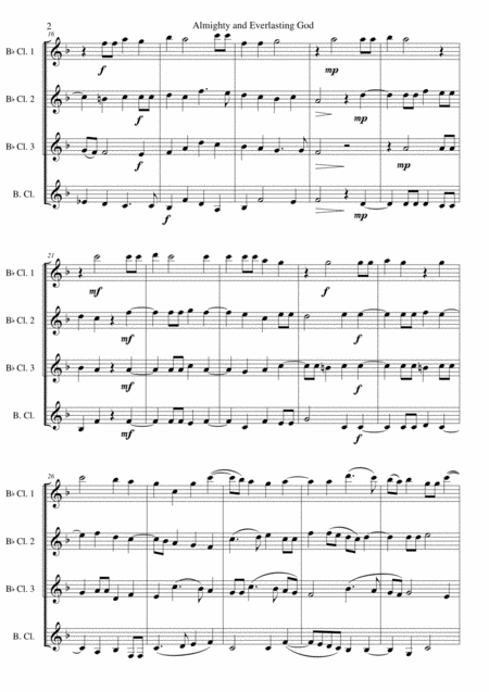 Almighty And Everlasting God For Clarinet Quartet Page 2
