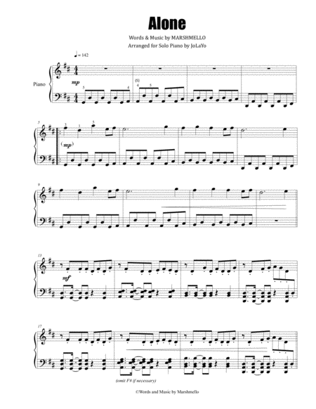 Alone Piano Solo Page 2