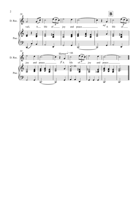 Amazing Grace For Descant Recorder And Piano Page 2