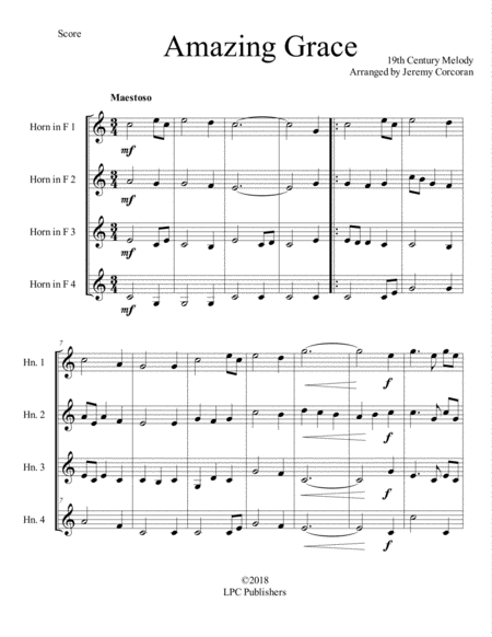 Amazing Grace For Four French Horns Page 2