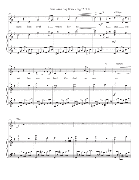 Amazing Grace With Optional Bagpipes Page 2