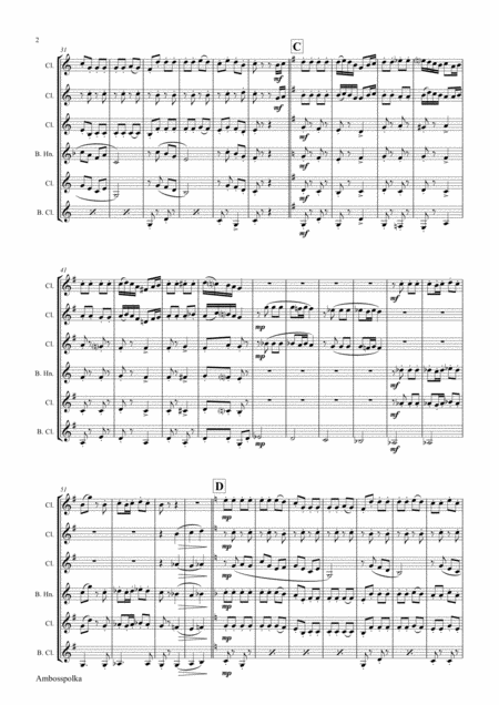 Amboss Polka German Polka Oktoberfest Clarinet Quintet Page 2