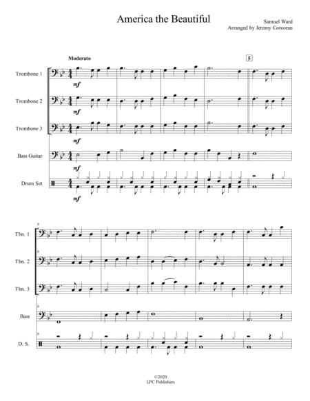 America The Beautiful For Trombone Trio And Optional Rhythm Section Page 2