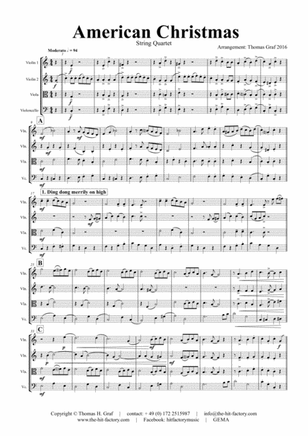 American Christmas Mash Up Rondo Of Best Christmas Songs String Quartet Page 2