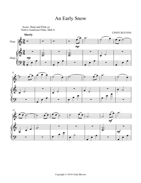 An Early Snow Arranged For Harp And Native American Flute Page 2