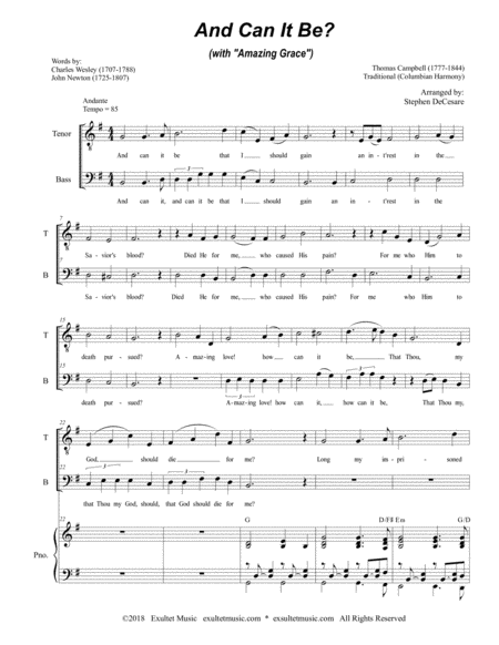 And Can It Be With Amazing Grace For 2 Part Choir Tb Page 2