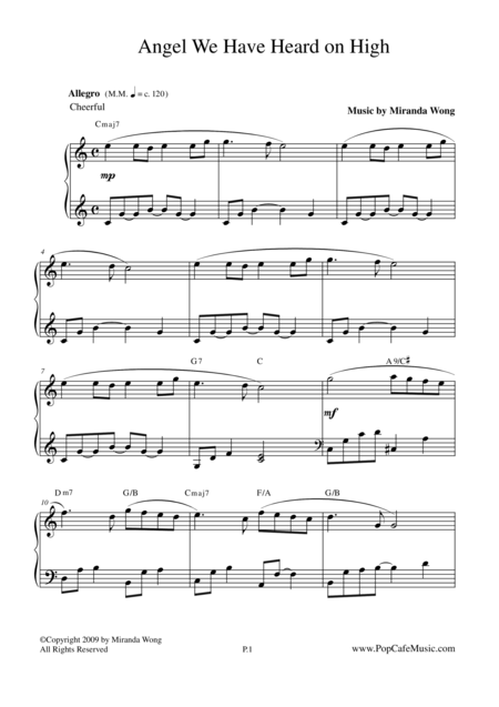 Angel We Have Heard On High Romantic Piano Version Page 2