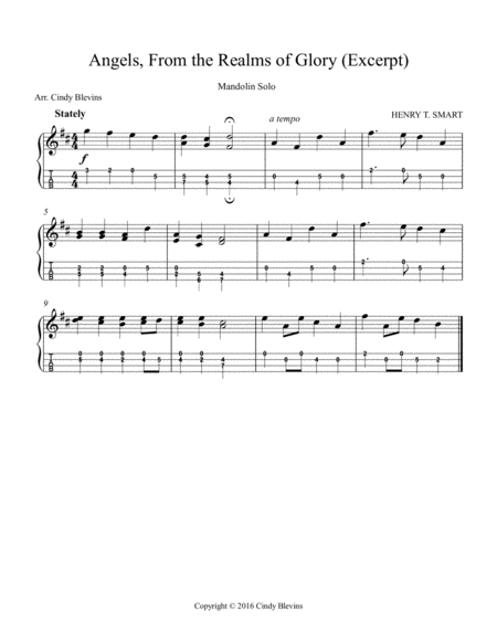 Angels From The Realms Of Glory For Mandolin Solo Page 2