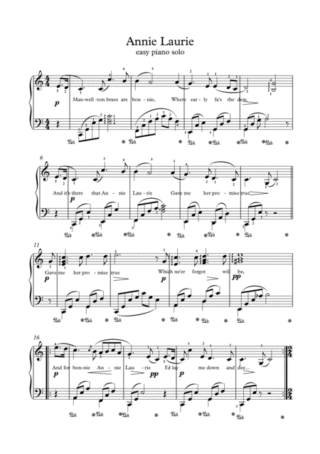 Annie Laurie Fantasie For Piano Solo Page 2