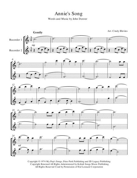 Annie Song Recorder Duet Page 2