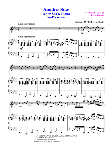 Another Star For Tenor Sax And Piano Video Page 2