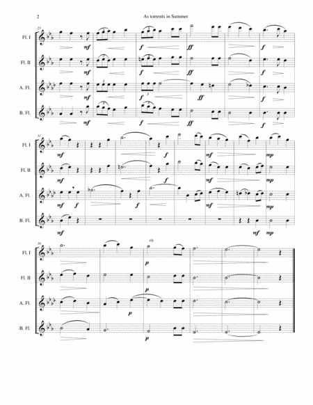 As Torrents In Summer For Flute Quartet Page 2