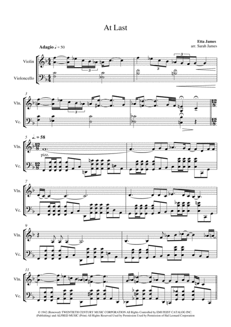 At Last Violin And Cello Arrangement By The Chapel Hill Duo Page 2