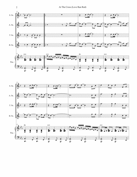 At The Cross Love Ran Red For Saxophone Quartet And Piano Page 2