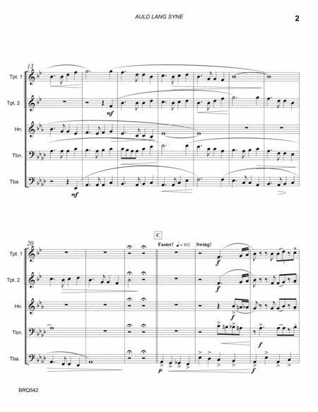 Auld Lang Syne Arranged For Brass Quintet Page 2