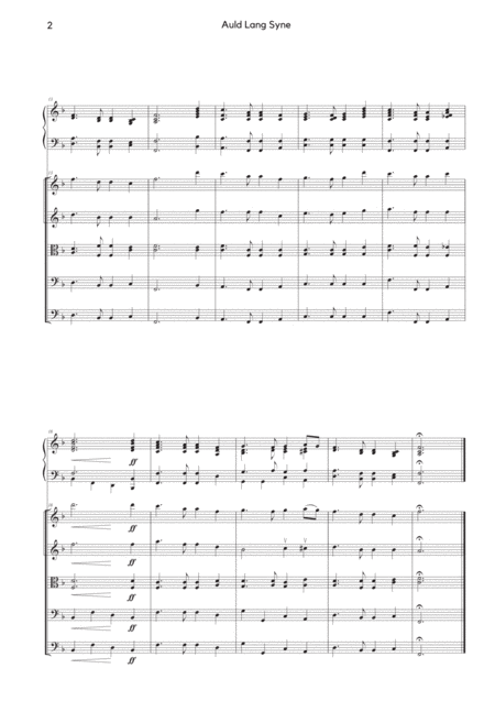 Auld Lang Syne Arranged For String Orchestra And Piano Page 2