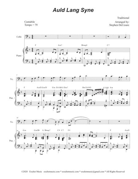 Auld Lang Syne Cello Solo And Piano Page 2