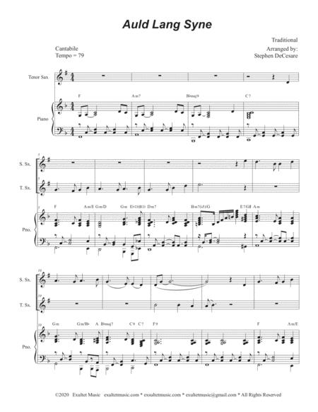 Auld Lang Syne Duet For Soprano And Tenor Saxophone Page 2