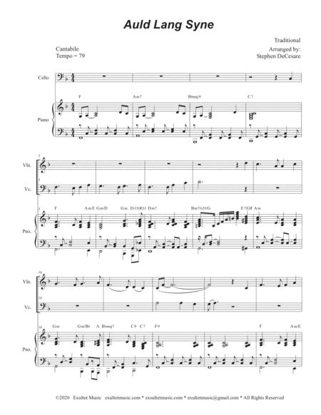 Auld Lang Syne Duet For Violin And Cello Page 2