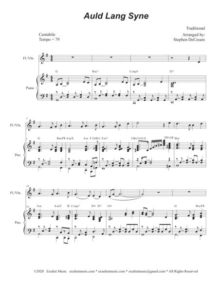 Auld Lang Syne Flute Or Violin Solo And Piano Page 2