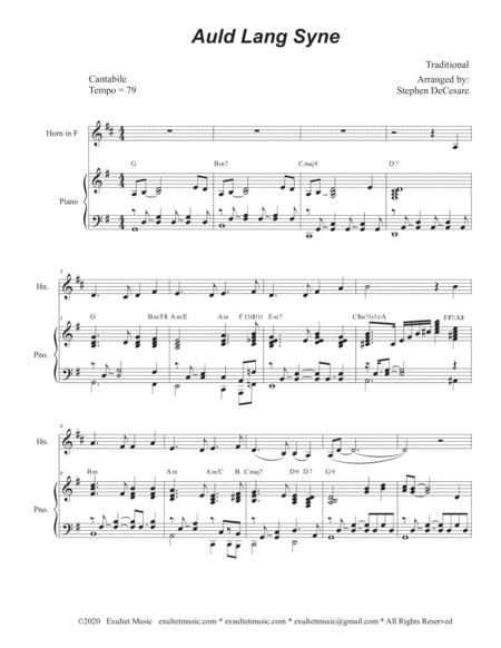 Auld Lang Syne French Horn Solo And Piano Page 2