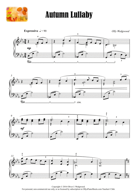 Autumn Lullaby Classical Ballad Piano Solo Page 2