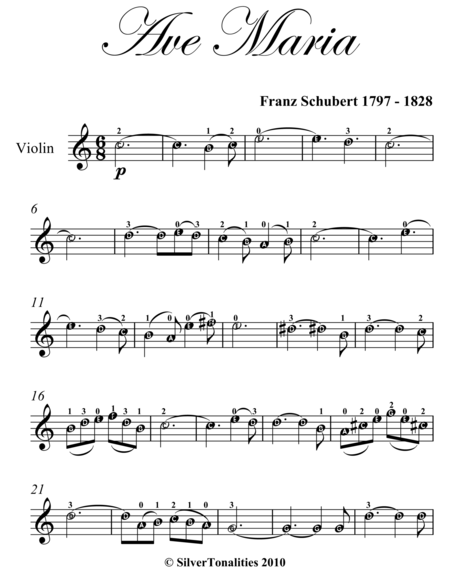 Ave Maria Easy Violin Sheet Music Page 2