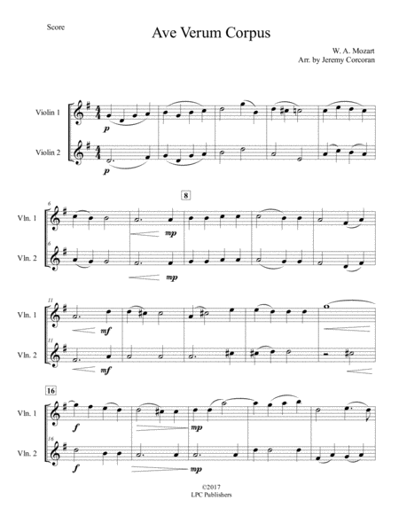 Ave Verum Corpus For Two Violins Page 2