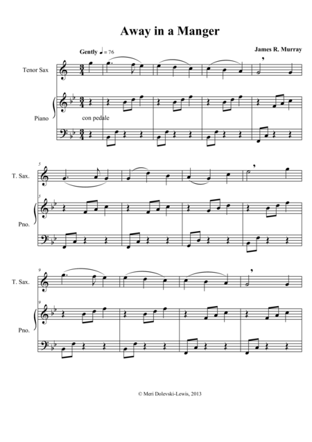 Away In A Manger Clarinet Piano Page 2