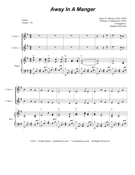 Away In A Manger Duet For C Instruments Page 2