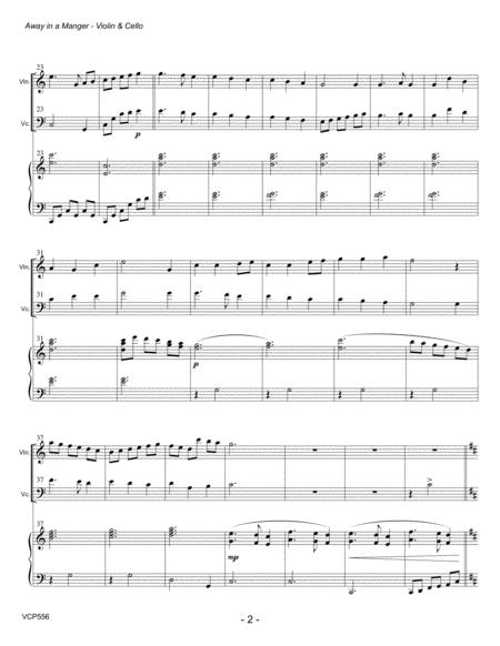 Away In A Manger For Violin And Cello With Piano Accompaniment Page 2