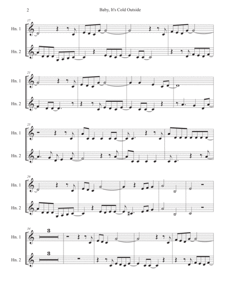 Baby Its Cold Outside Easy Key Of C Horn In F Duet Page 2