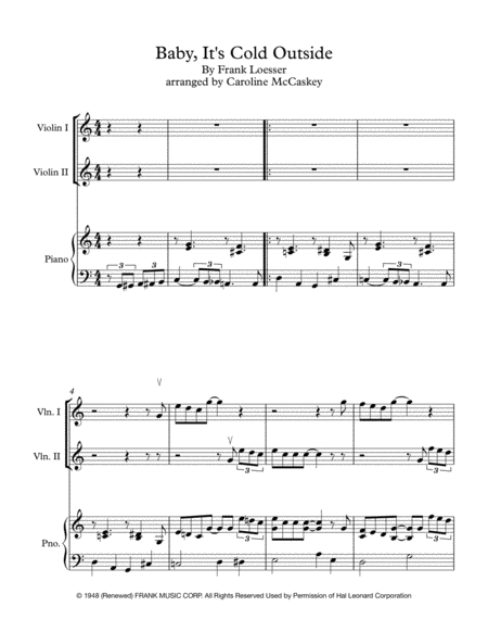 Baby Its Cold Outside Intermediate Violin Duet Page 2