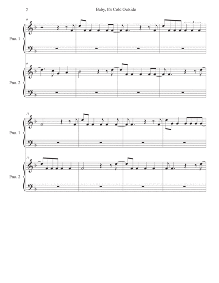 Baby Its Cold Outside Piano Duet Page 2